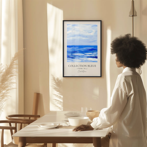 Collection Bleue - À la Mer No. 3 - Ciel et Océan - Abstract Seascape Painting - Printable Wall Art - Digital Download