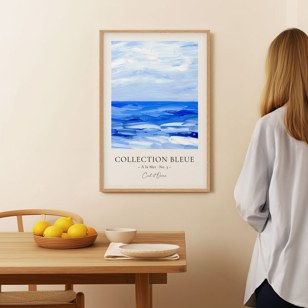 Collection Bleue - À la Mer No. 3 - Ciel et Océan - Abstract Seascape Painting - Printable Wall Art - Digital Download