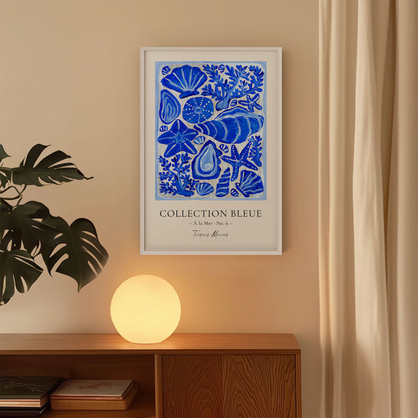 Collection Bleue - À la Mer No. 6 - Trésors Marins - Seashells Poster - Printable Wall Art - Digital Download