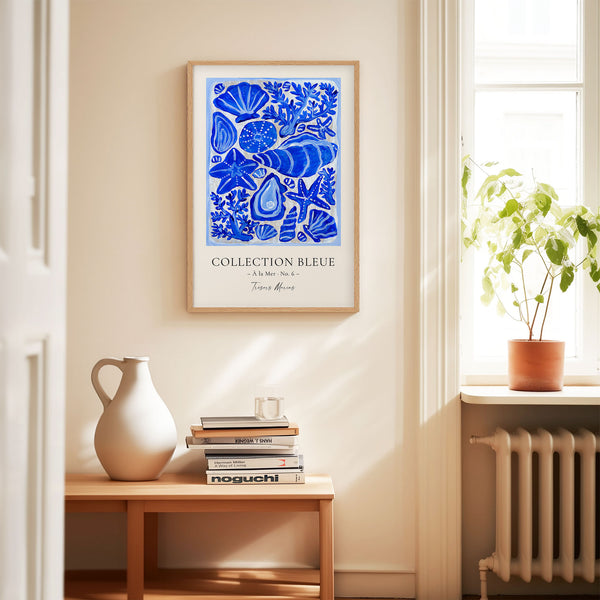 Collection Bleue - À la Mer No. 6 - Trésors Marins - Seashells Poster - Printable Wall Art - Digital Download