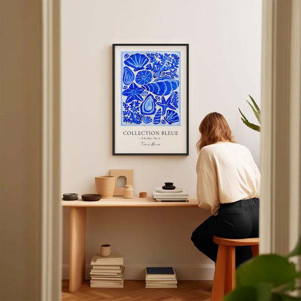 Collection Bleue - À la Mer No. 6 - Trésors Marins - Seashells Poster - Printable Wall Art - Digital Download