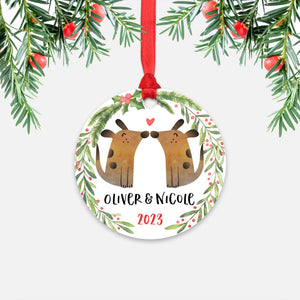Dog Couple Personalized Christmas Ornament