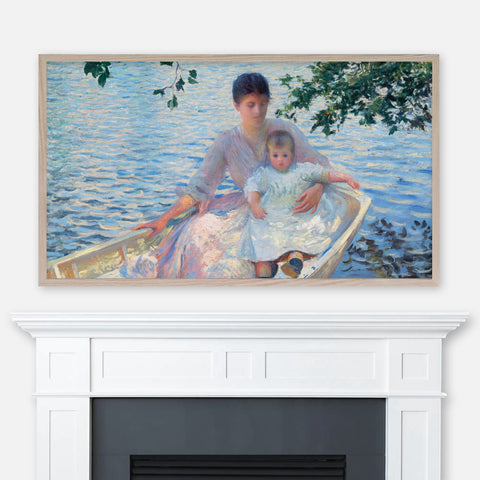 Edmund Charles Tarbell Painting - Mother and Child in a Boat - Samsung Frame TV Art 4K - Digital Download