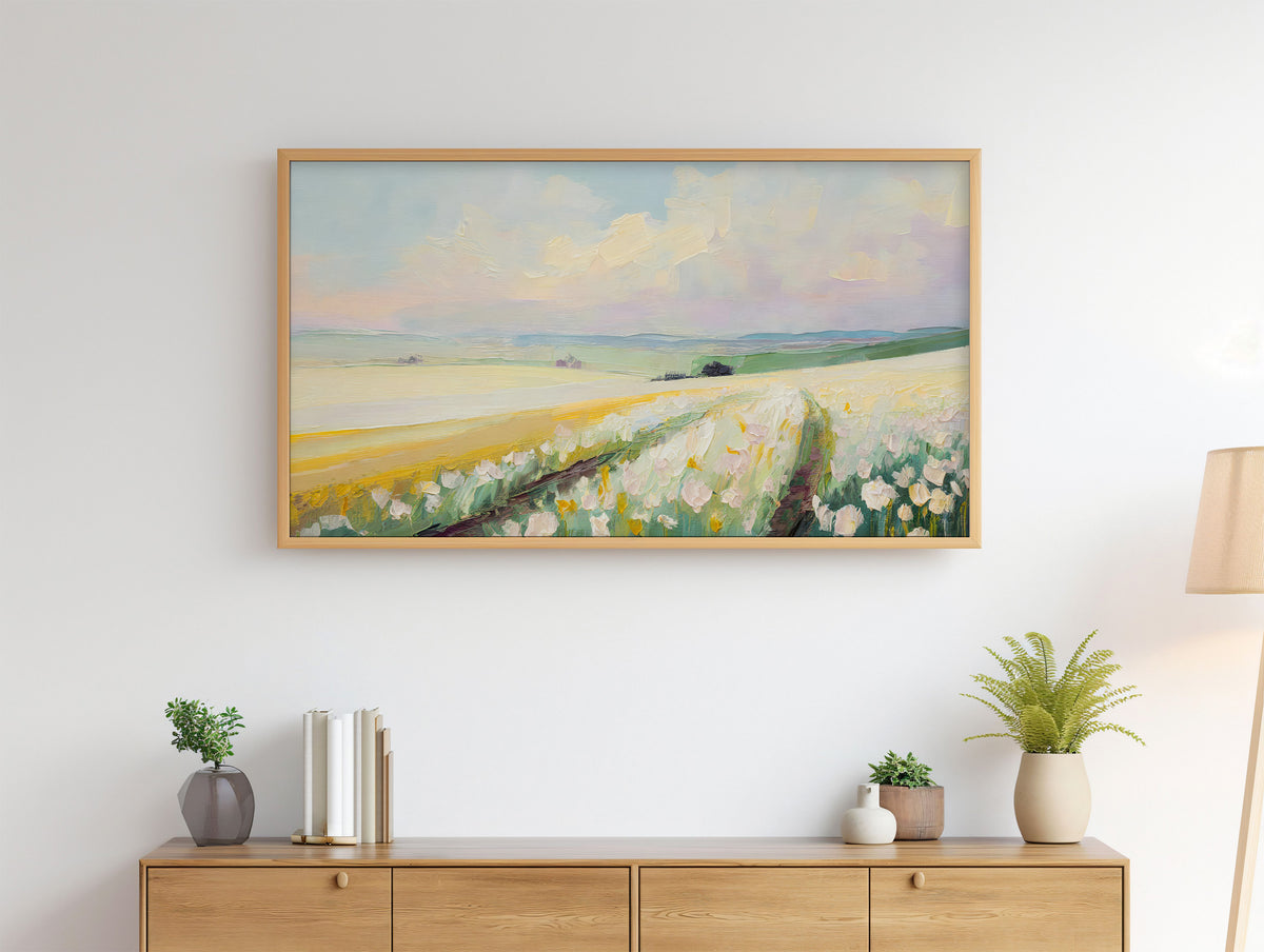 Spring Landscape Samsung Frame Tv Art 4k Abstract Modern Textured Pa