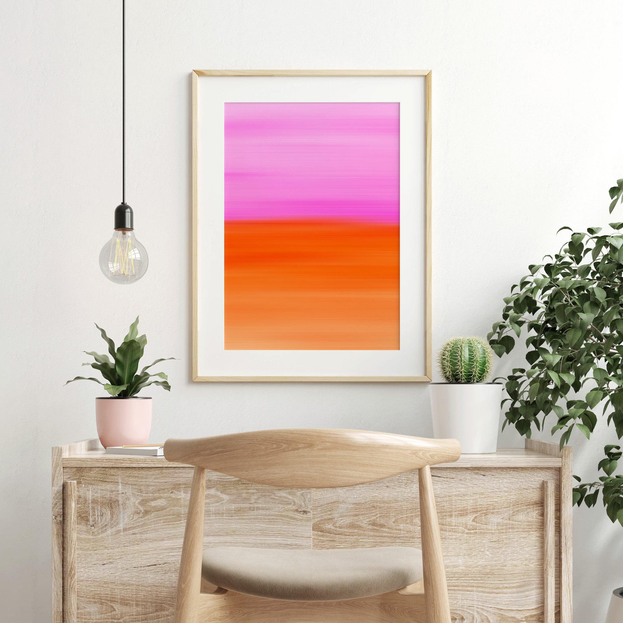 Gradient Painting No.10 - Printable Wall Art - Hot Pink Fuchsia