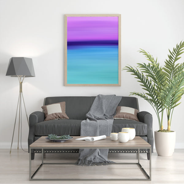 Gradient Painting No.11 - Printable Wall Art - Lilac Purple Indigo Blue Turquoise - Colorful Abstract Minimalist Modern - Digital Download