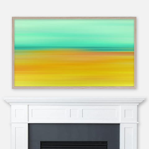 Gradient Painting No.12 - Samsung Frame TV Art 4K - Mint Green Teal Ochre Mustard Yellow - Abstract Minimalist Boho Modern - Digital Download