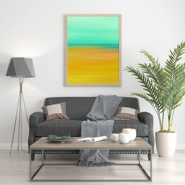 Gradient Painting No.12 - Printable Wall Art - Mint Green Teal Ochre Mustard Yellow - Colorful Abstract Minimalist Modern - Digital Download