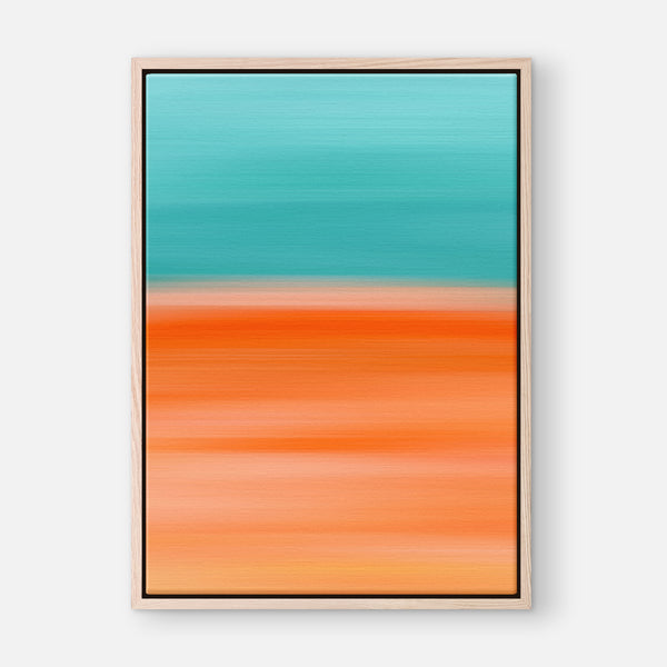 Gradient Painting No.14 - Printable Wall Art - Aqua Turquoise Teal Orange - Colorful Abstract Minimalist Beach Tropical - Digital Download