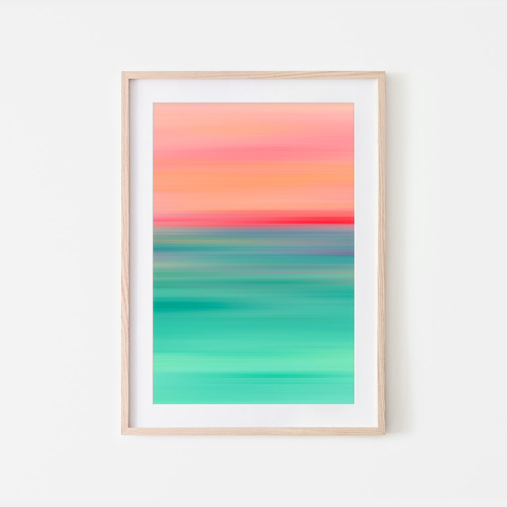 Minimalist Painting, Beach Wall Art, Turquoise Abstract Canvas