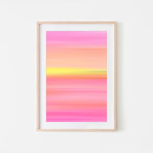 Gradient Painting No.4 - Pink Coral Yellow Green - Colorful Abstract Minimalist Printable Wall Art - Digital Download