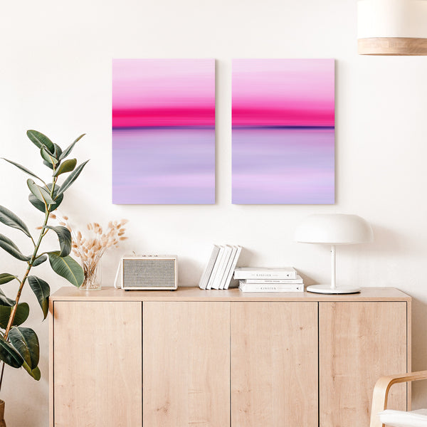 Set of 2 - Gradient Paintings No.5 - Magenta Pink Purple Lavender - Abstract Minimalist Modern Printable Wall Art - Digital Download