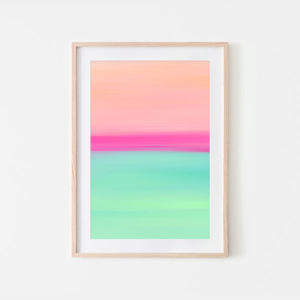 Gradient Painting No.7 - Peach Blush Hot Pink Turquoise Aqua Mint - Colorful Abstract Minimalist Printable Wall Art - Digital Download