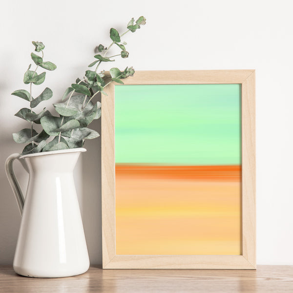 Gradient Painting No.9 - Printable Wall Art - Mint Green Burnt Orange Peach Apricot - Colorful Abstract Minimalist Modern - Digital Download