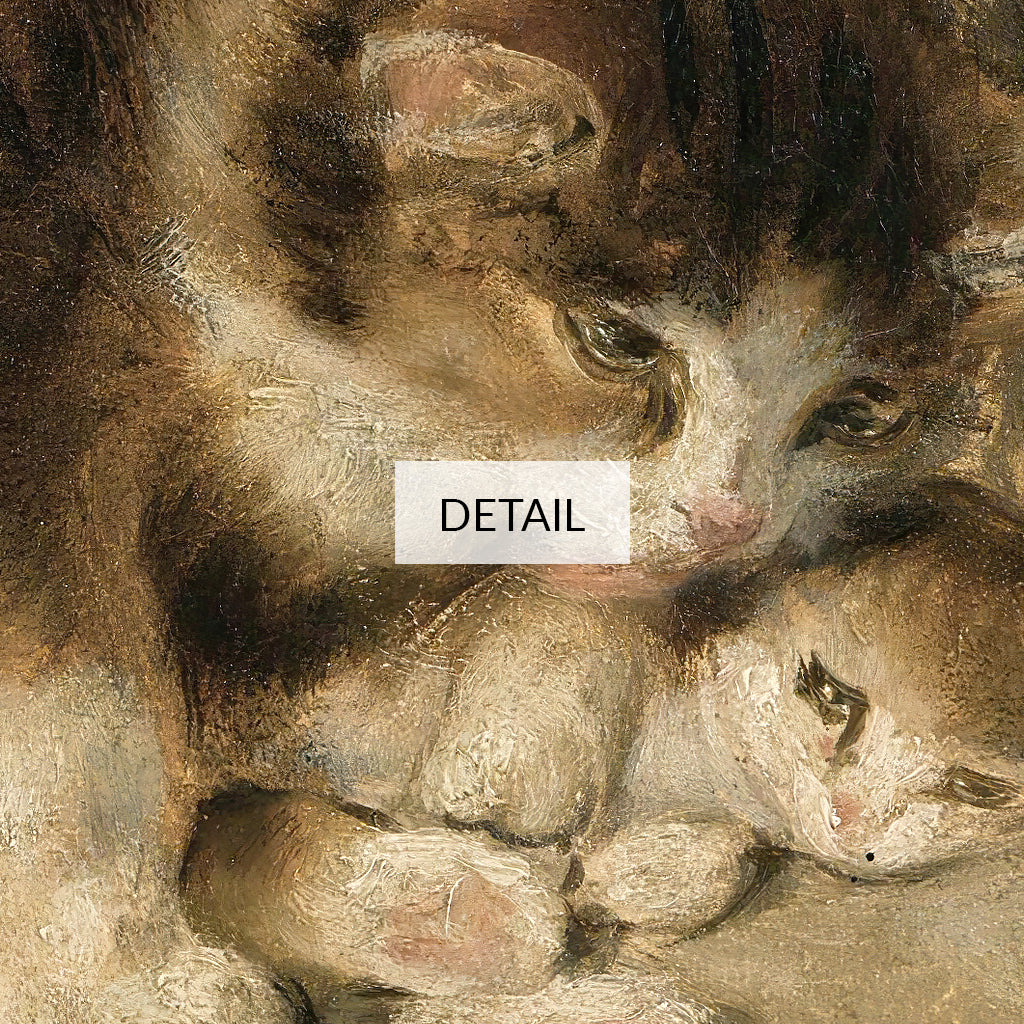Henriette Ronner-Knip Painting - Mother's Pride - Mom Cat and Her