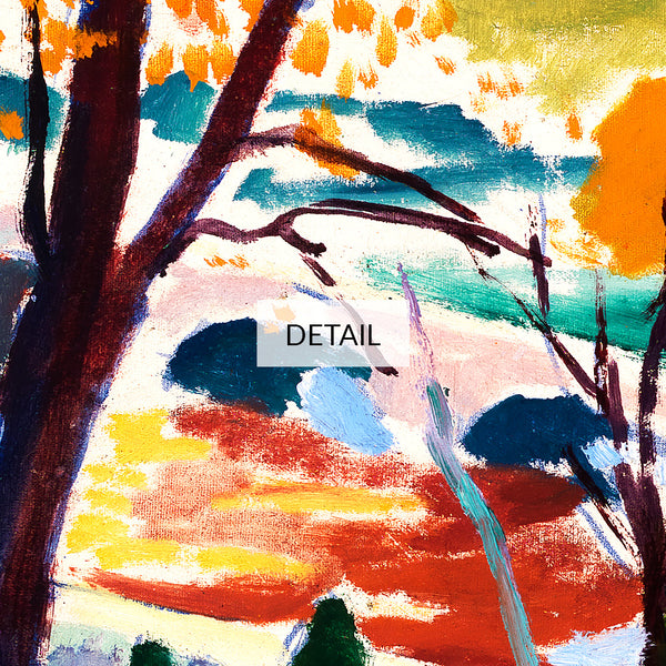 Henry Lyman Sayen Painting - Landscape, Bridge, Huntingdon Valley - Colorful Abstract Fall Scenery - Samsung Frame TV Art 4K - Digital Download