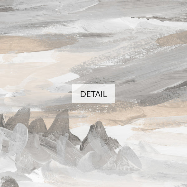 Mountain Winter Landscape Samsung Frame TV Art 4K - Minimalist Abstract Painting - Neutral Gray Beige White - Digital Download