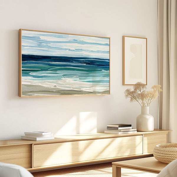 Seascape No. 1 - Abstract Beach Landscape Painting - 4K Samsung Frame TV Art - Digital Download