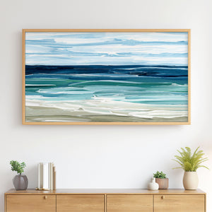 Seascape No. 1 - Abstract Beach Landscape Painting - 4K Samsung Frame TV Art - Digital Download