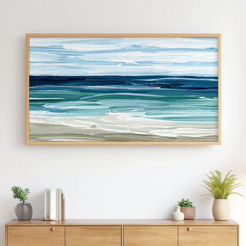 Seascape No. 1 - Abstract Beach Landscape Painting - 4K Samsung Frame TV Art - Digital Download