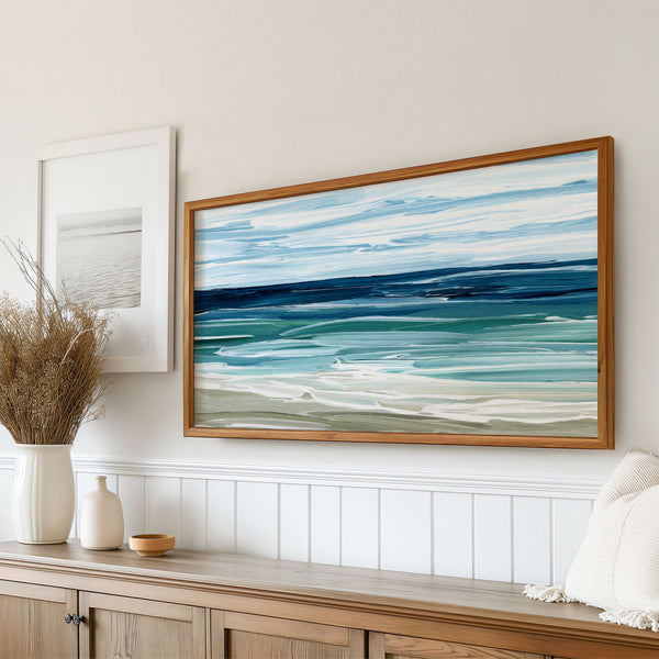 Seascape No. 1 - Abstract Beach Landscape Painting - 4K Samsung Frame TV Art - Digital Download