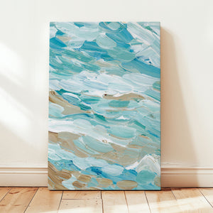 Waves No. 1 - Abstract Coastal Beach Painting - Canvas Print