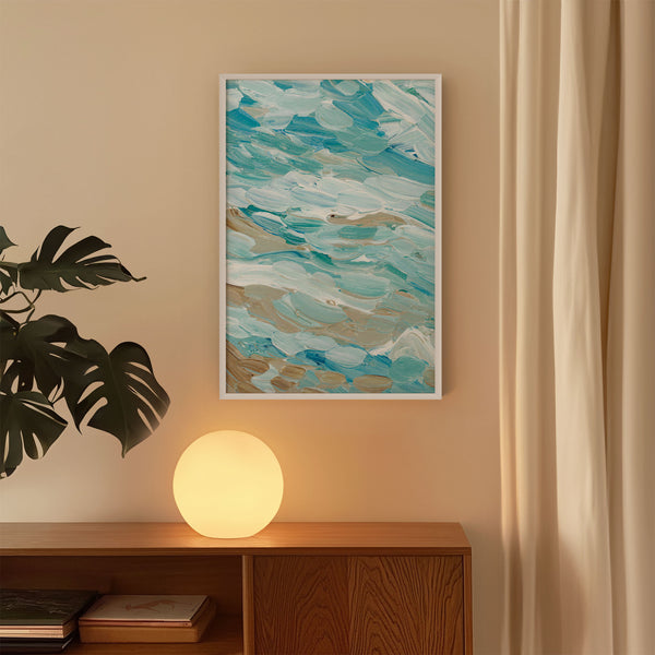Waves No. 1 - Abstract Coastal Beach Painting - Fine Art Print Poster