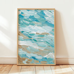 Waves No. 1 - Abstract Coastal Beach Painting - Fine Art Print Poster