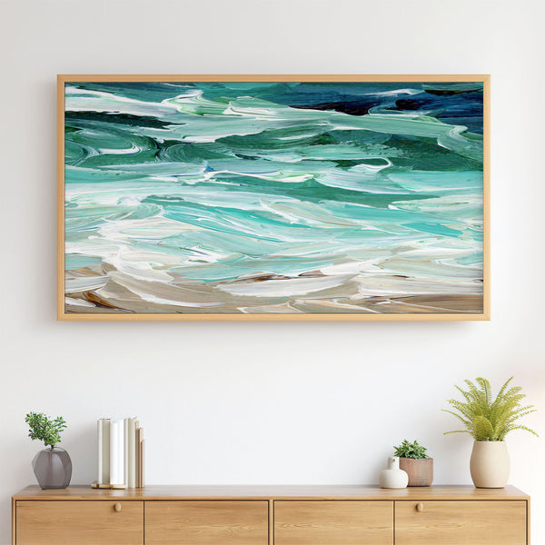 Waves No. 3 - Abstract Ocean Painting - Coastal Decor - 4K Samsung Frame TV Art - Digital Download