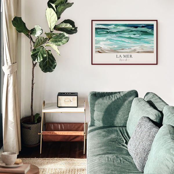 La Mer - Vagues No. 3 - Landscape Abstract Ocean Painting - Printable Wall Art - Digital Download
