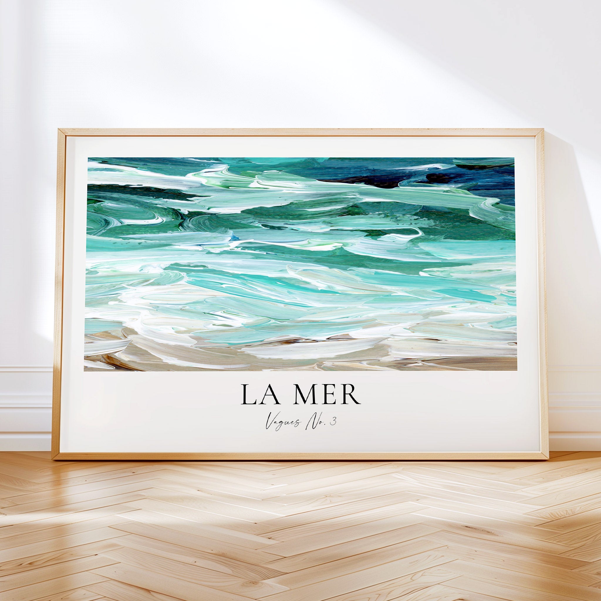La Mer - Vagues No. 3 - Landscape Abstract Ocean Painting - Printable Wall Art - Digital Download