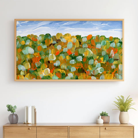 Abstract Landscape Painting No.22 - Autumn Fall Trees Foliage - 4K Samsung Frame TV Art - Digital Download