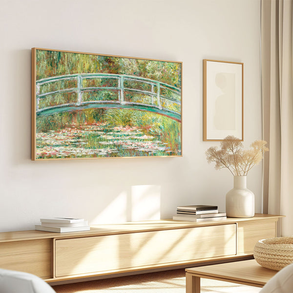 Claude Monet Painting - Bridge Over a Pond of Water Lilies - 4K Samsung Frame TV Art - Digital Download