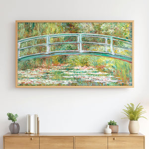 Claude Monet Painting - Bridge Over a Pond of Water Lilies - 4K Samsung Frame TV Art - Digital Download