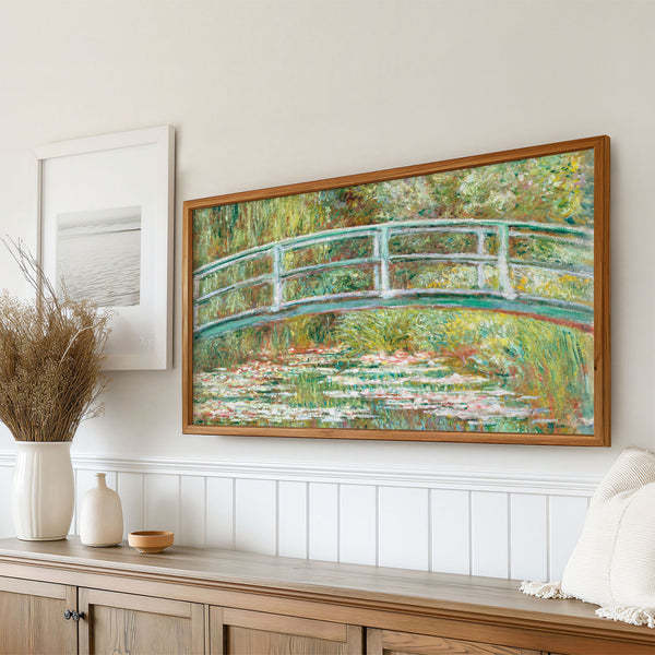 Claude Monet Painting - Bridge Over a Pond of Water Lilies - 4K Samsung Frame TV Art - Digital Download