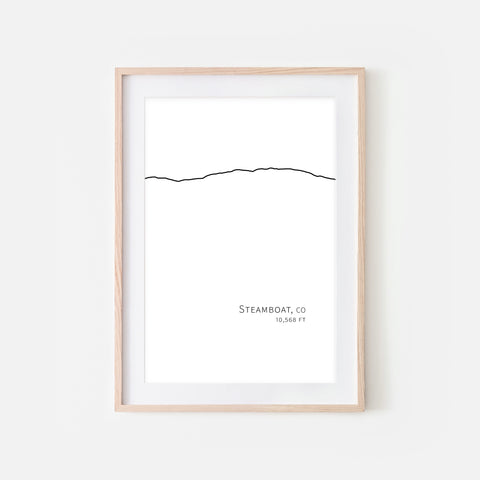 Steamboat Colorado - Minimalist Mountain Line Art - Ski Decor - Black & White - Printable Wall Art - Digital Download