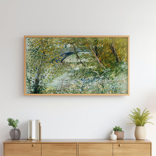 Vincent Van Gogh Painting - River Bank in Springtime - 4K Samsung Frame TV Art - Digital Download