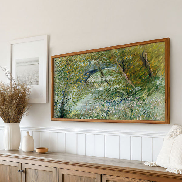 Vincent Van Gogh Painting - River Bank in Springtime - 4K Samsung Frame TV Art - Digital Download