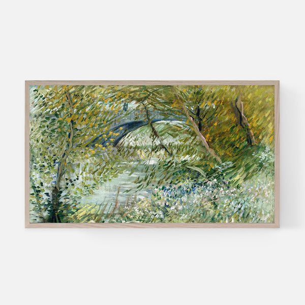 Vincent Van Gogh Painting - River Bank in Springtime - 4K Samsung Frame TV Art - Digital Download