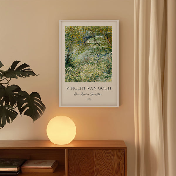 Vincent Van Gogh - River Bank in Springtime - Printable Wall Art - Digital Download