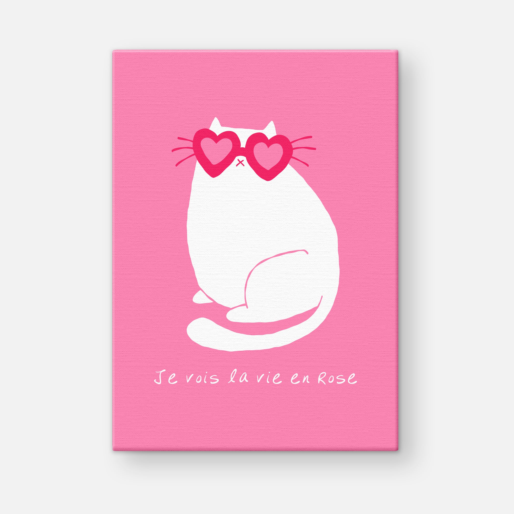 Je vois la vie en rose - Cat in Hot Pink Heart Sunglasses