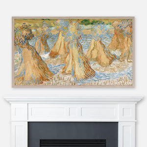 Vincent Van Gogh Painting - Sheaves of Wheat - Autumn Fall Landscape - Samsung Frame TV Art 4K - Digital Download