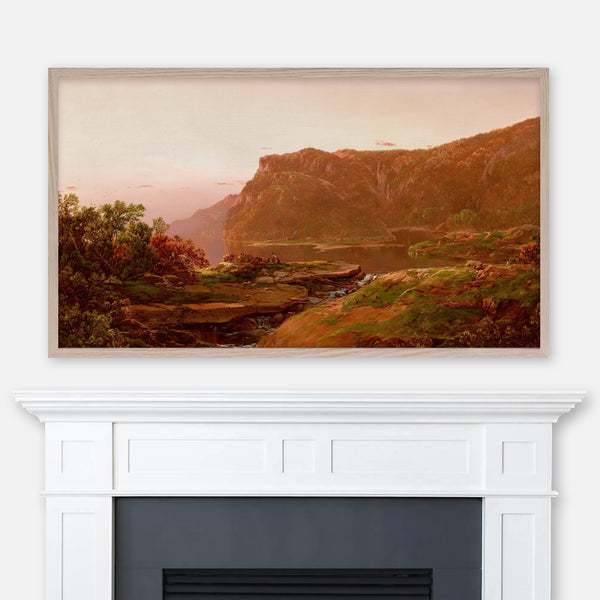 William Louis Sonntag Painting - View of the Adirondacks - Autumn Fall Lake Mountain Landscape - Samsung Frame TV Art 4K - Digital Download