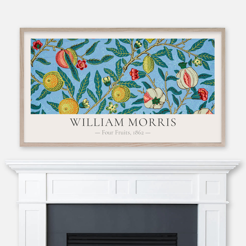 William Morris - Four Fruits Blue Classic Textile Pattern - Samsung Frame TV Art 4K - Digital Download