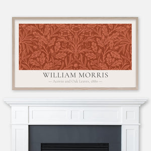 William Morris - Acorns and Oak Leaves Fall Classic Textile Pattern - Terracotta & Clay - Samsung Frame TV Art 4K - Digital Download