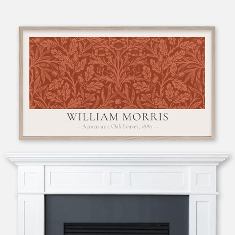 William Morris - Acorns and Oak Leaves Fall Classic Textile Pattern - Terracotta & Clay - Samsung Frame TV Art 4K - Digital Download