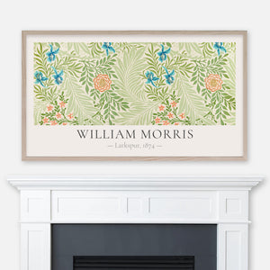 William Morris - Larkspur Sage Green Classic Textile Pattern - Samsung Frame TV Art 4K - Digital Download