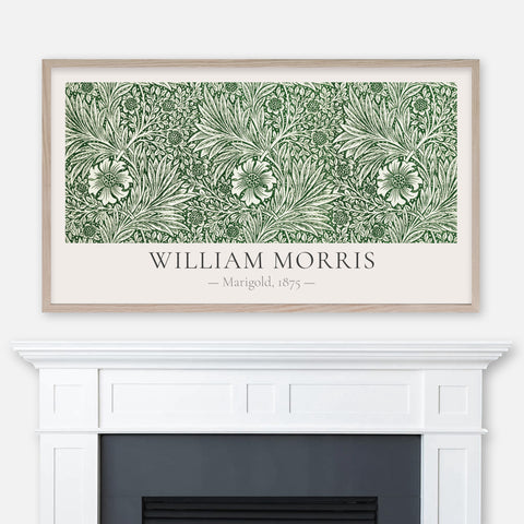 William Morris - Marigold Olive Forest Green Classic Textile Pattern - Samsung Frame TV Art 4K - Digital Download