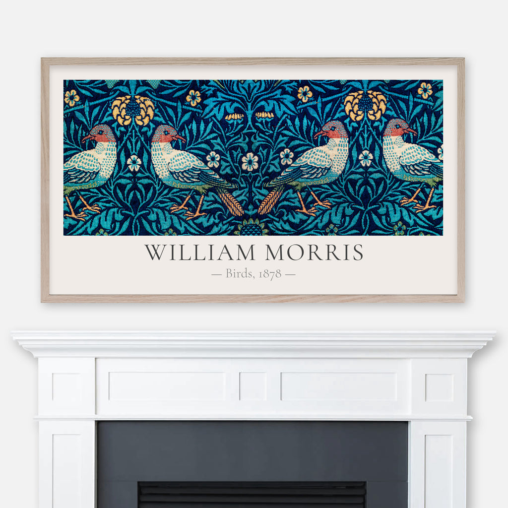 William Morris - Birds Dark Blue Classic Textile Pattern - Samsung Frame TV Art 4K - Digital Download