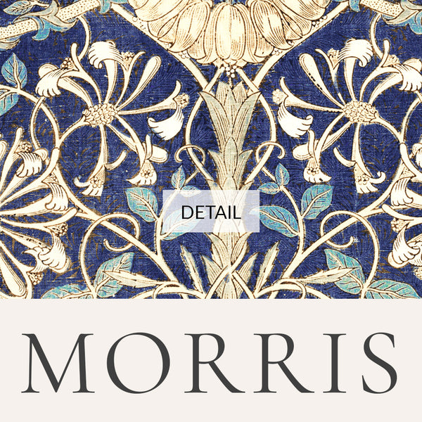 William Morris - Honeysuckle Indigo Navy Blue Classic Textile Pattern - Samsung Frame TV Art 4K - Digital Download